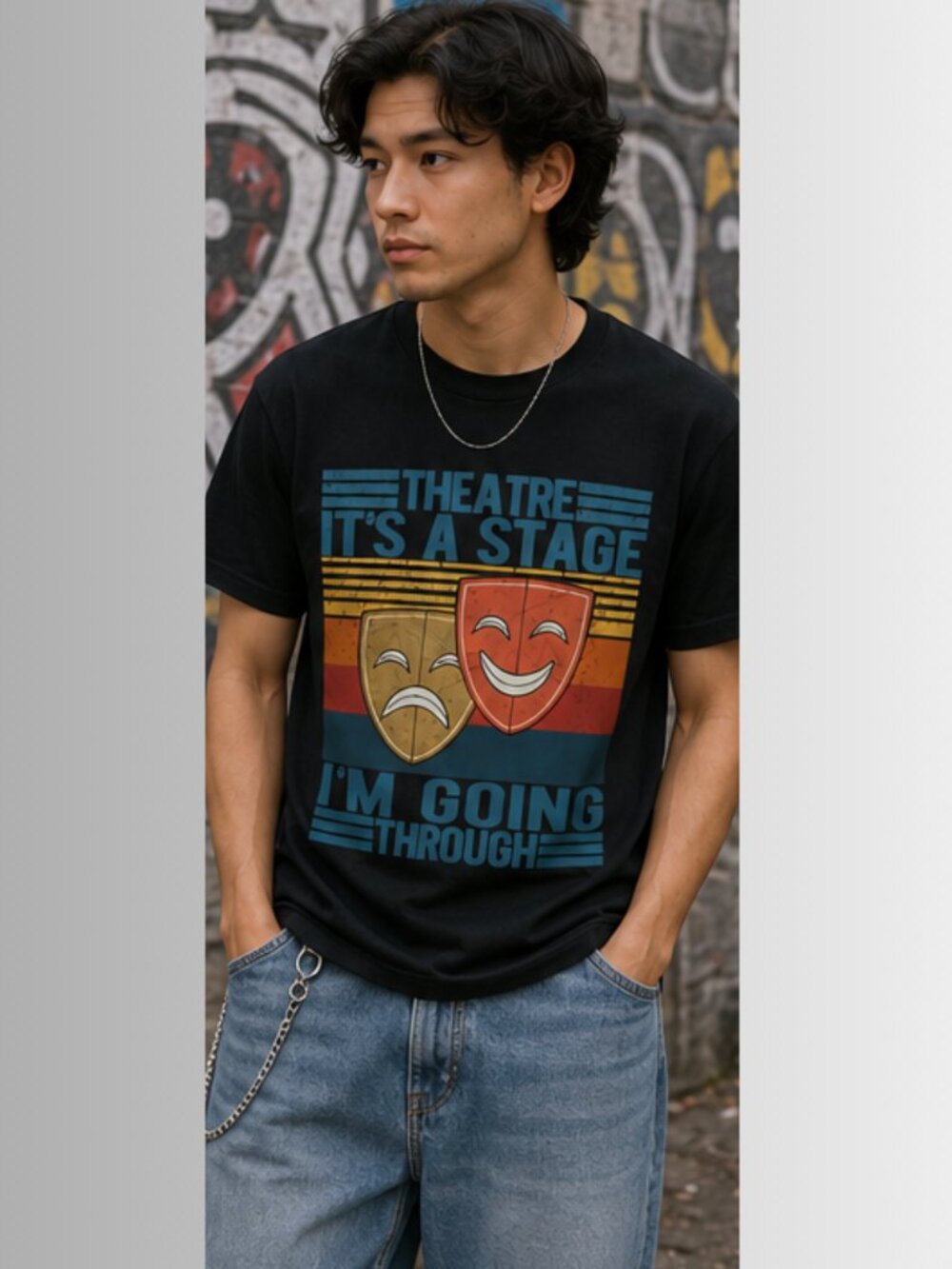 Theatre Its A Stage Im Going Through Graphic Tee Black Small Short Sleeve PFR